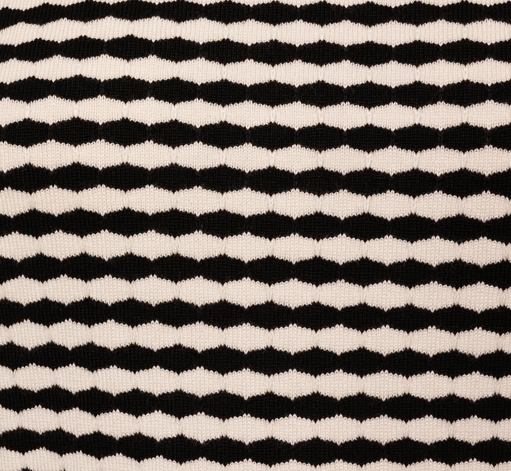 Short Sleeve Optic Pattern Knit Sweater In Ivory Black、mySite、solidvoid