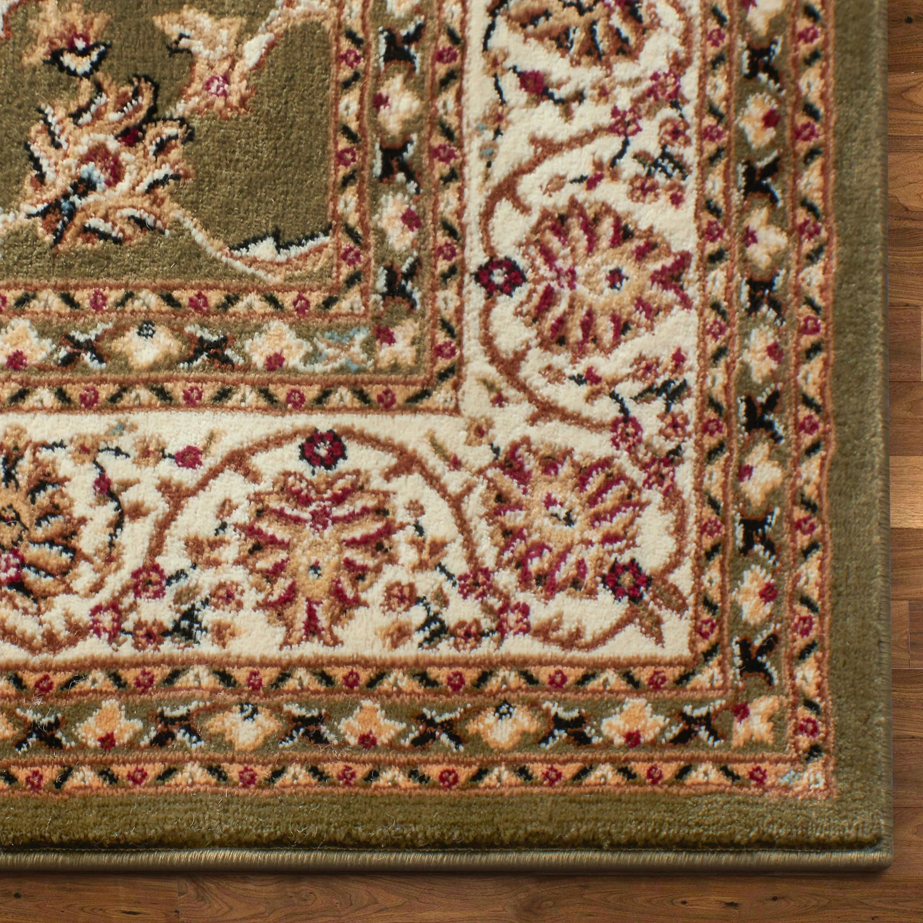 Sarouk Green Traditional Rug、mySite、gigharbornorthrealestate