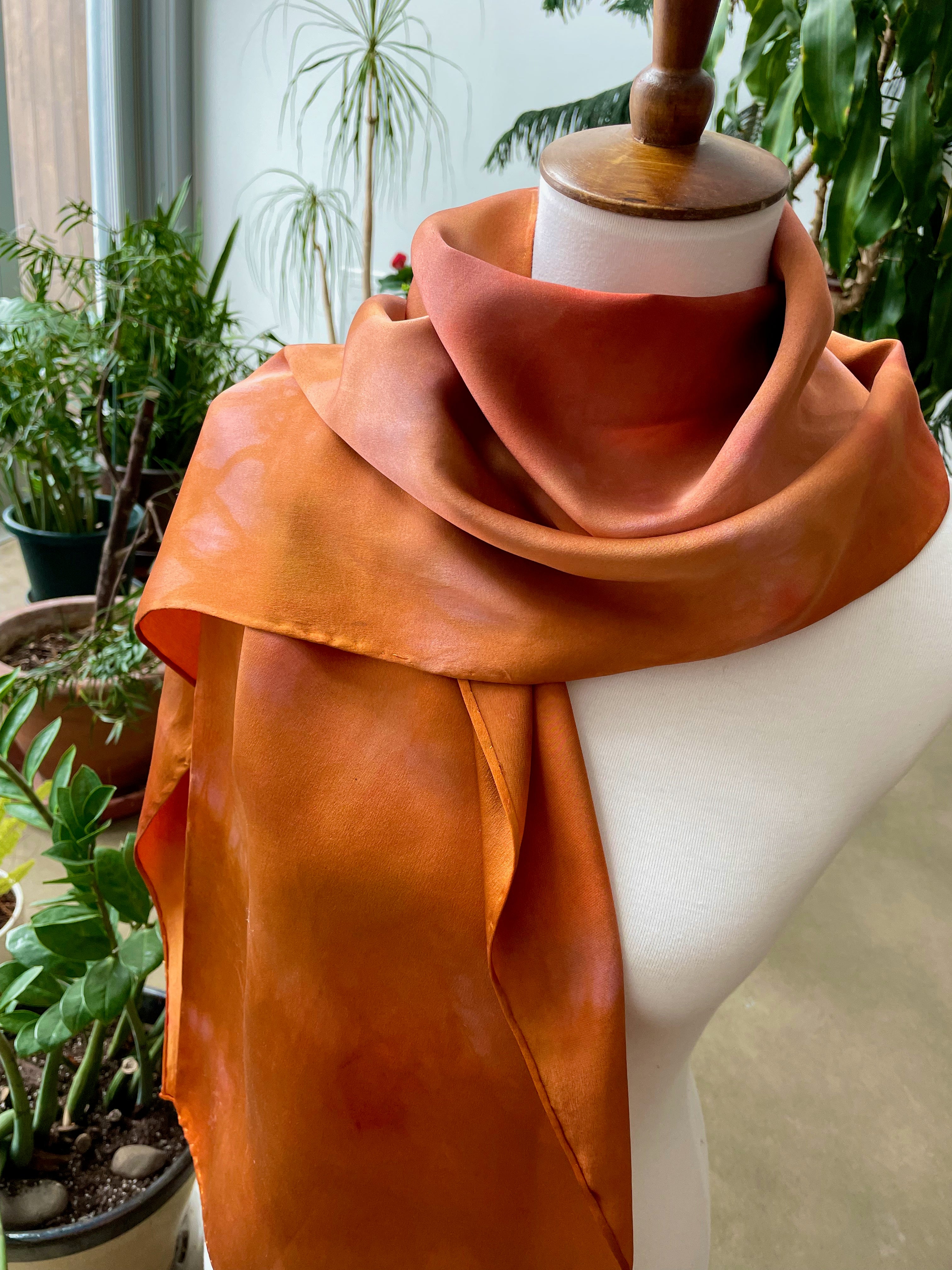 Silk Charmeuse Scarf: Brilliant Orange and Pink、mySite、topwebapps