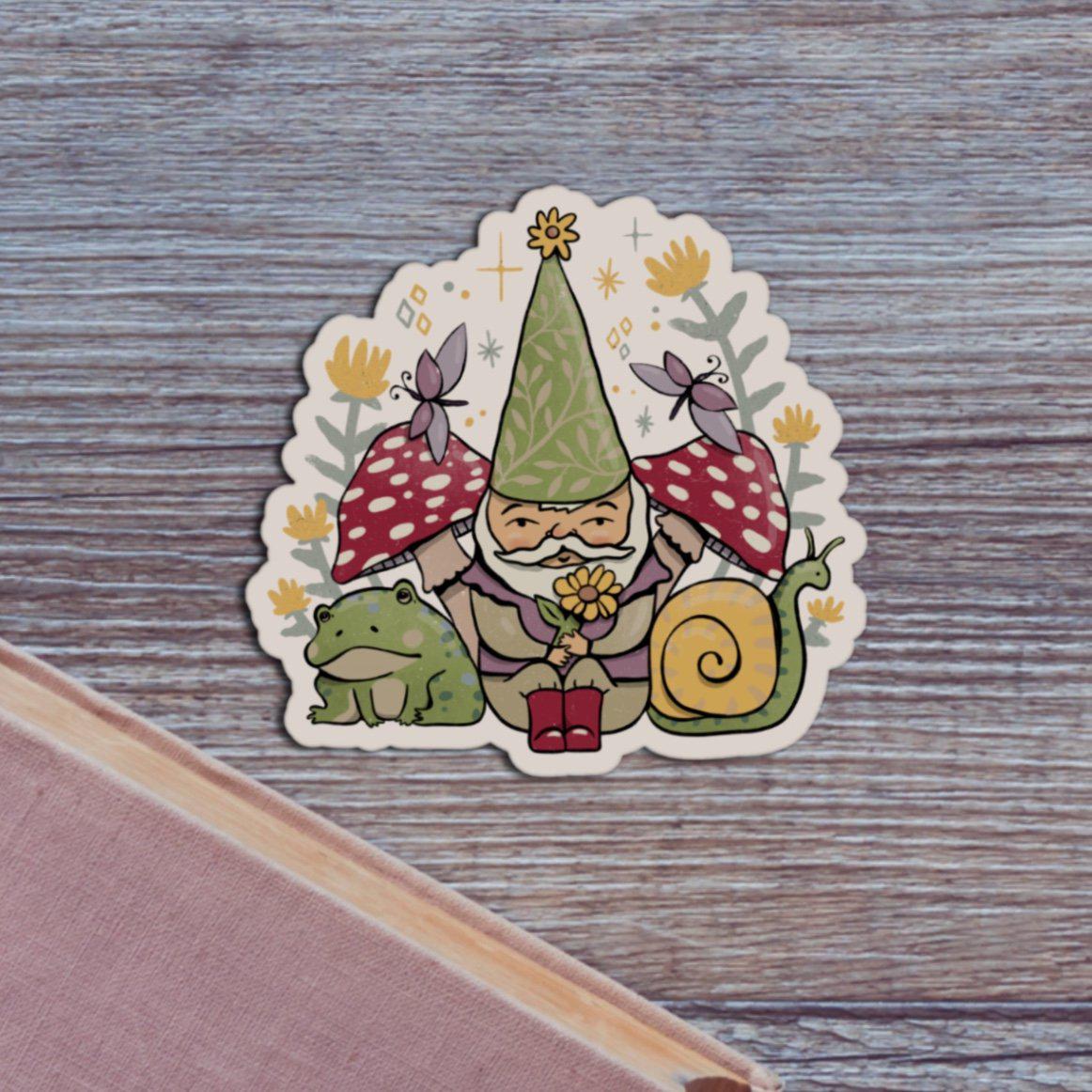  Green Elf and Frogs Fairytale Sticker、mySite、elrpsem3k