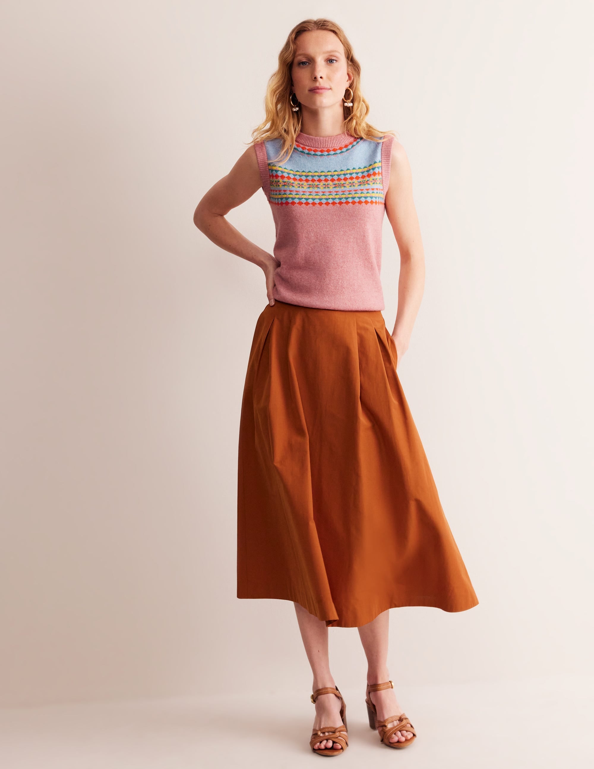  Edie Fair Isle Sweater Vest-Pink Fair Isle、mySite、ashleygrahame