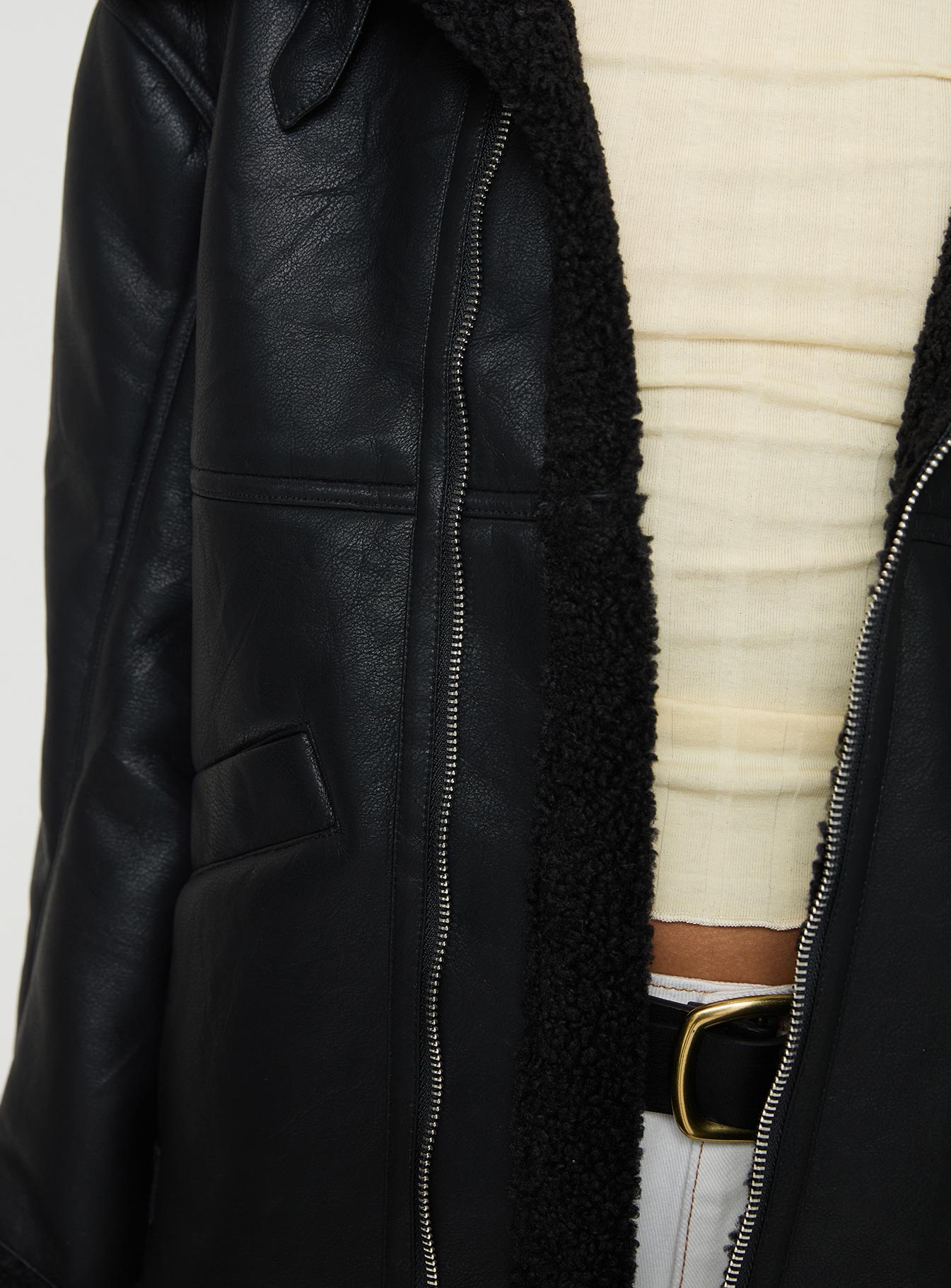 Jadu Shearling Jacket Black、mySite、solidvoid