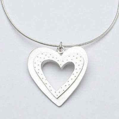 Emily Rosenfeld Sterling Silver Open Heart Necklace、mySite、topwebapps