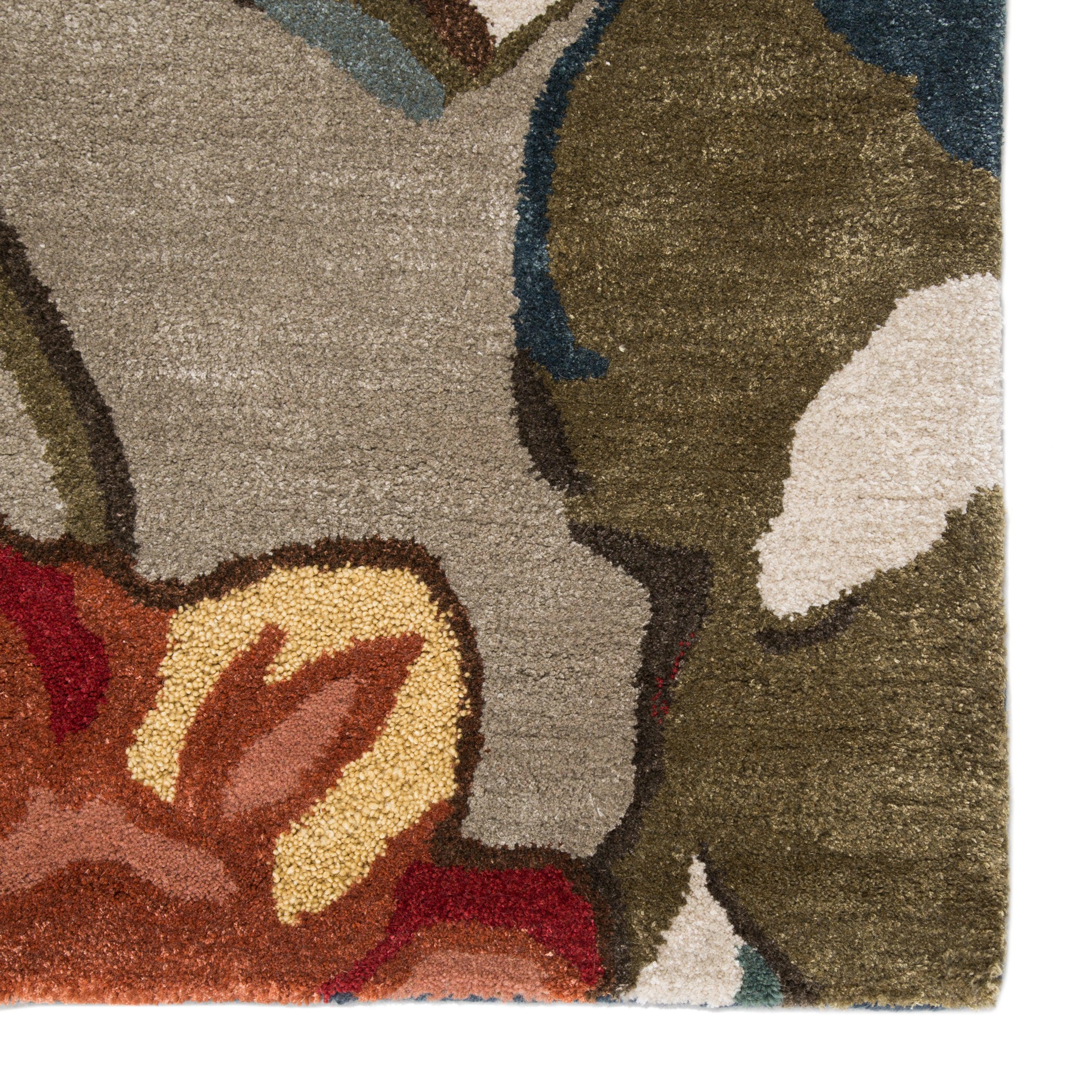 Petal Pusher Handmade Floral Multicolor Gray Area Rug、mySite、gigharbornorthrealestate