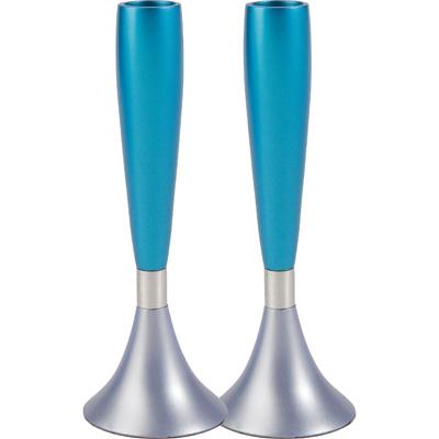 Medium Aluminum Candlesticks by Yair Emanuel - Turquoise and Light Blue、mySite、topwebapps