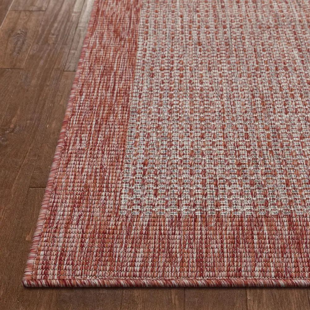 Odin Solid & Striped Border Indoor Outdoor Coral Flatweave Rug、mySite、gigharbornorthrealestate