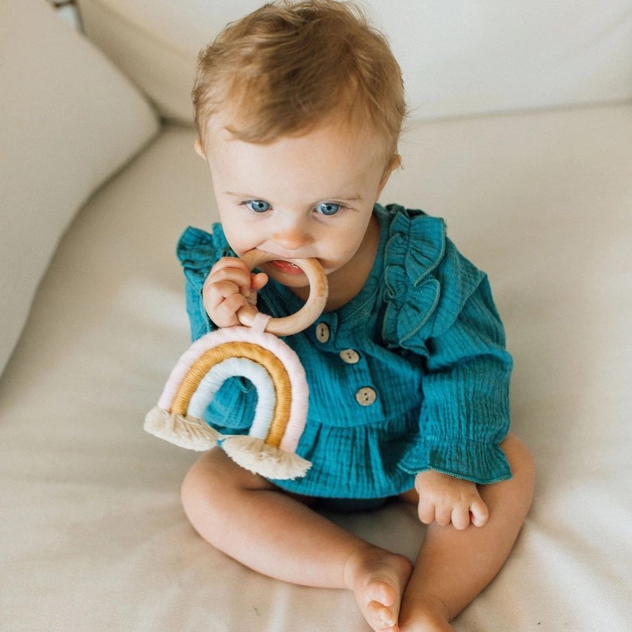 Rainbow Macrame Teether - Light Pink + Light Blue、mySite、g9winljtr