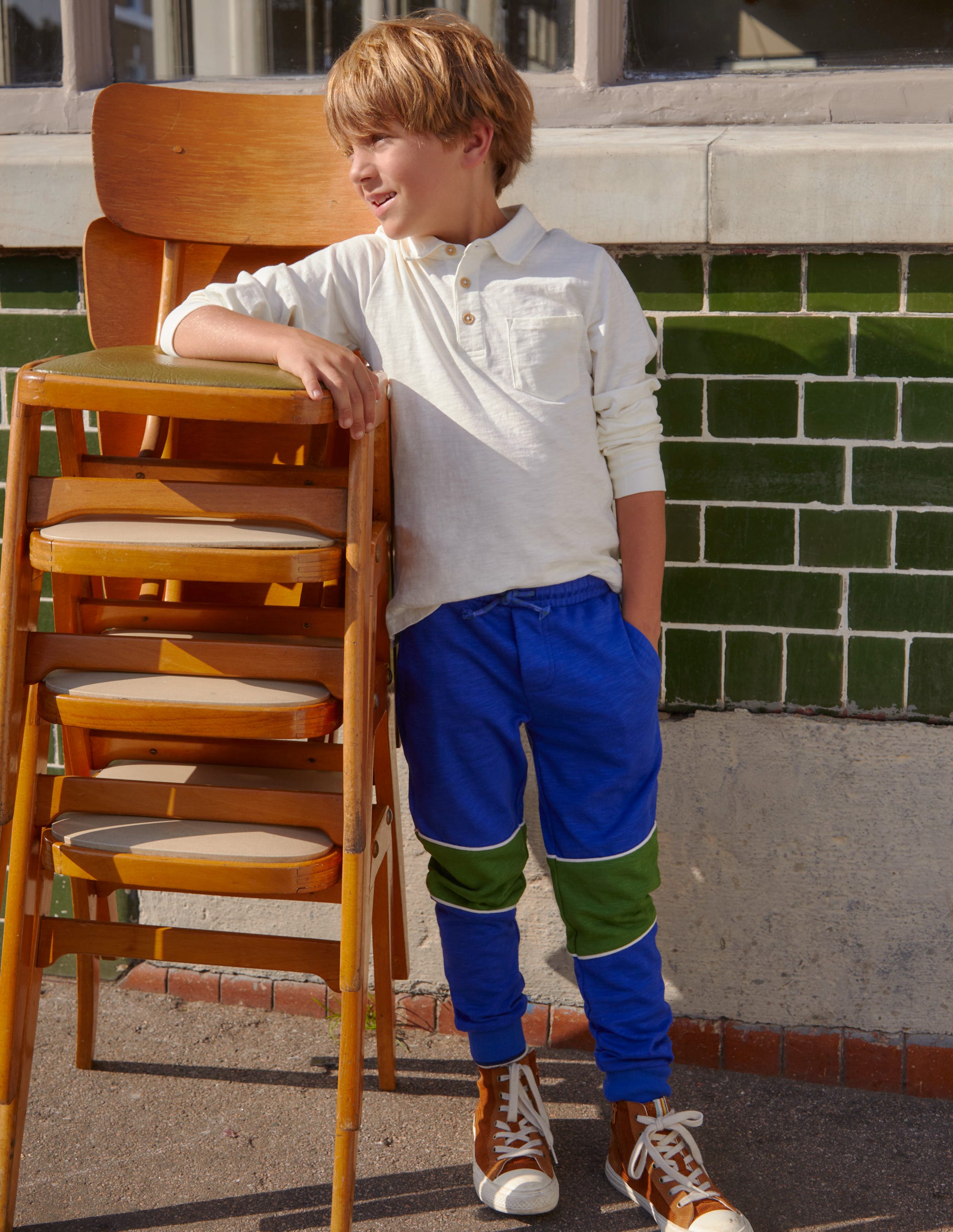  Slubbed Long-Sleeve Polo Shirt-Ivory、mySite、ashleygrahame