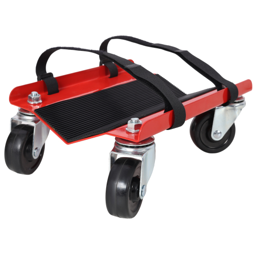 Snowmobile Dolly Heavy Duty V-Slide with 2.5"Swivel Casters and Rubber Pad Protecting Skis 1500Lbs Capacity,red color、、eastwooduniform