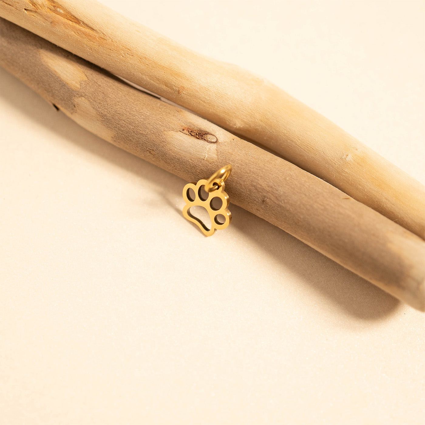 18K Gold PVD Stainless Steel Paw Print Charm / PDL0031、mySite、dreamappss