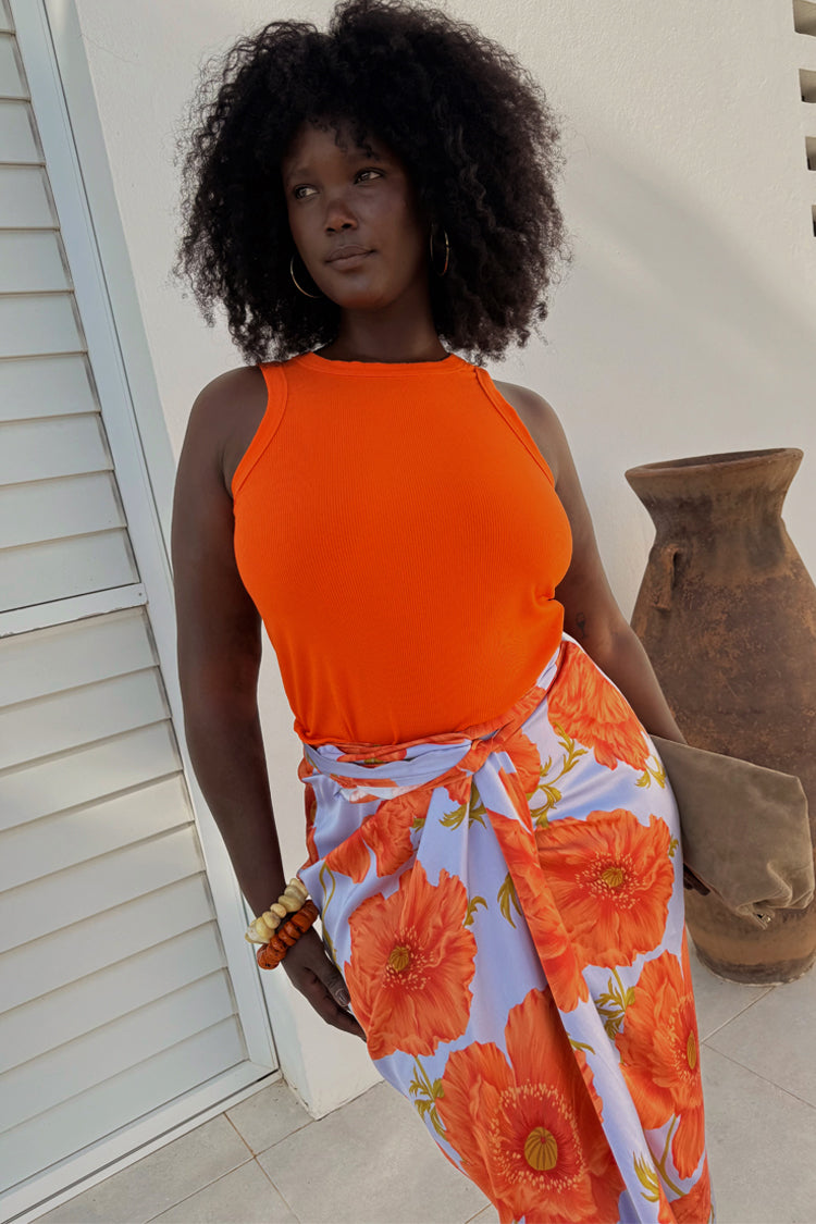 Hot Coral Ribbed Tank、mySite、solidvoid