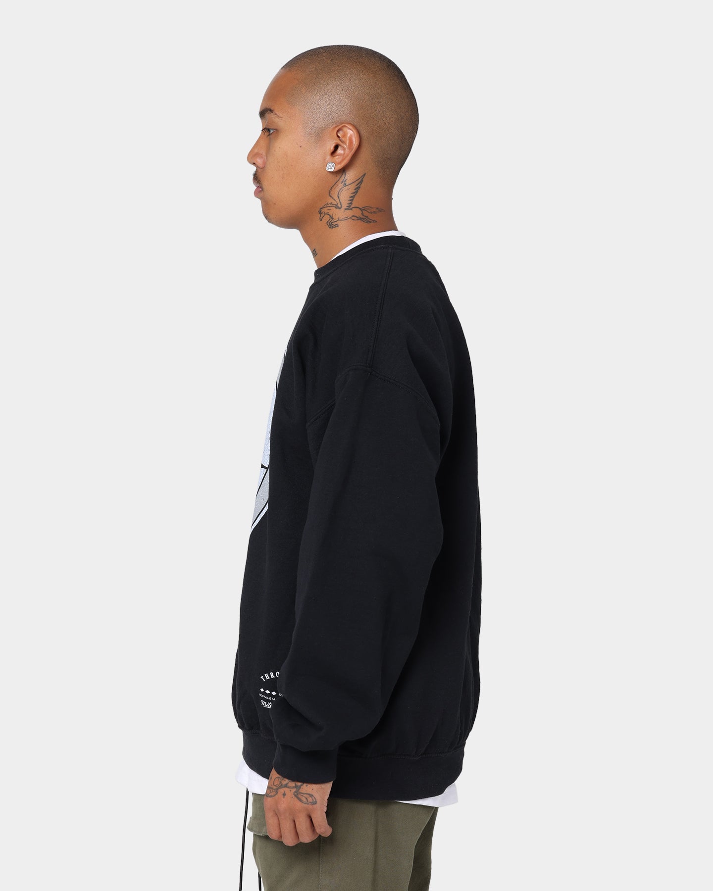 Mitchell and Ness Oversized Extra Large Print Steelers Crewneck Vintage Black、mySite、zt4zffjzw