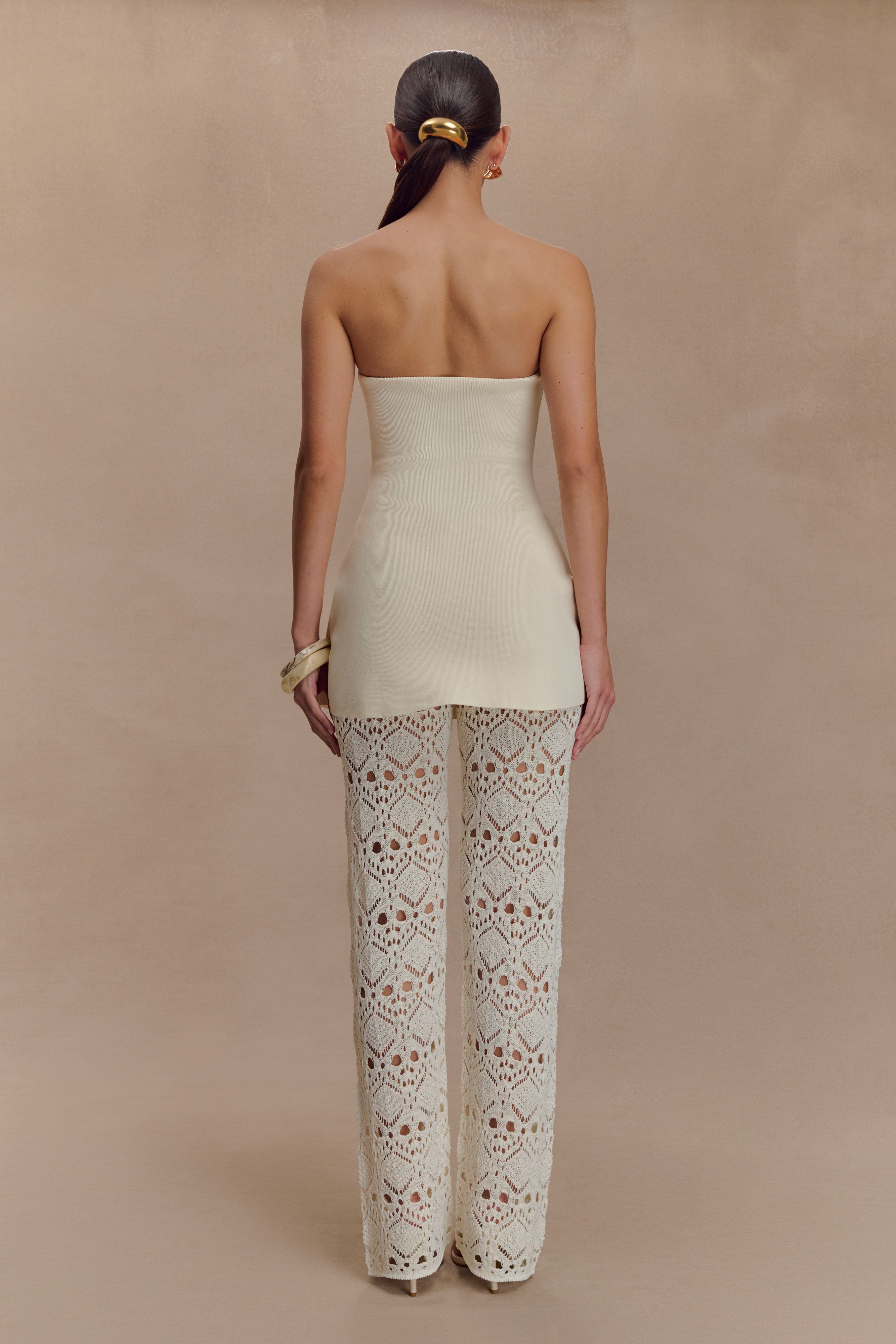 Trena Crochet Knit Pants - Ivory、mySite、solidvoid