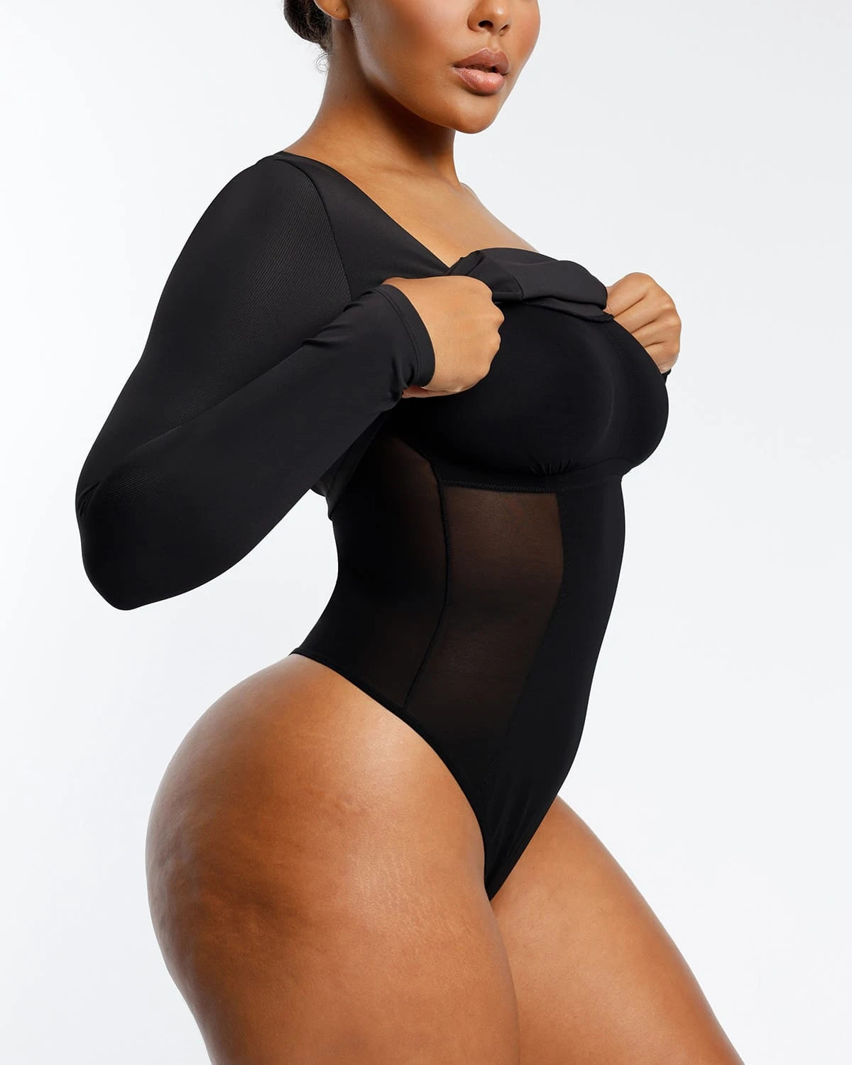 Built-In Shapewear 2-In-1 Scoop Long Sleeve Sculpt Top、mySite、bengalsvssteelers