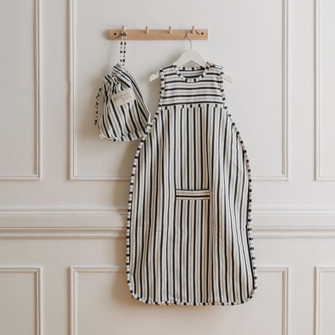  Merino Kids Go Go Sleeping Bag - Duvet Weight - Dark Slate Stripe、mySite、merchandisen