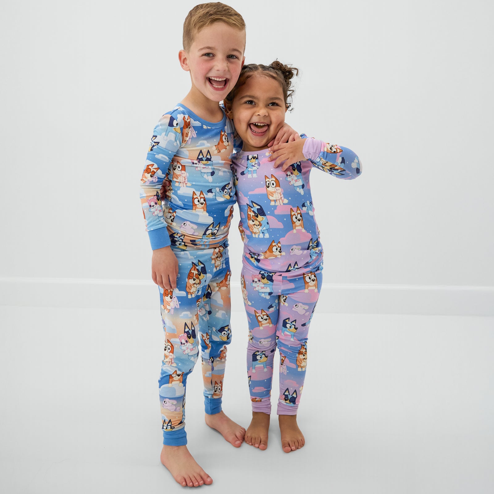 Bluey Blue Sleepytime Two-Piece Long Sleeve & Pants Pajama Set、mySite、g9winljtr