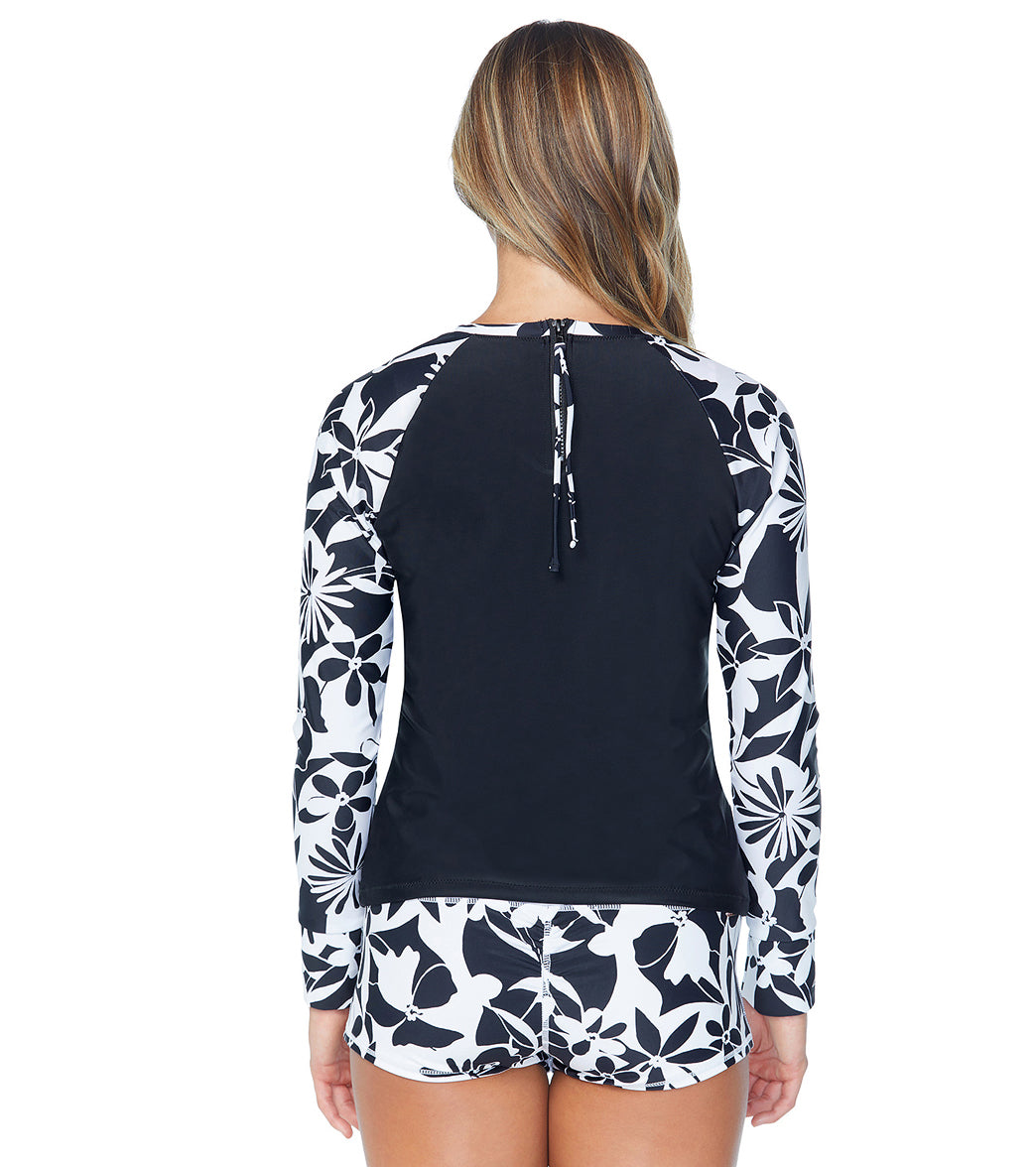 Raisins Women's Acacia Road Back Zip Long Sleeve UPF 50 Rash Guard、mySite、noshort