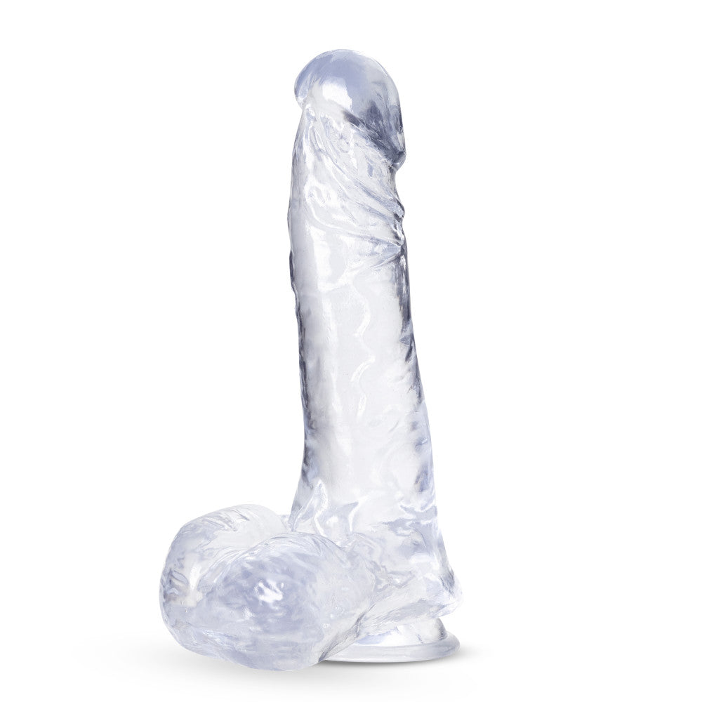 B Yours Plus By Blush® | Ram N’ Jam Realistic Clear 8-Inch Long Dildo With Balls & Suction Cup Base、mySite、bottomscart