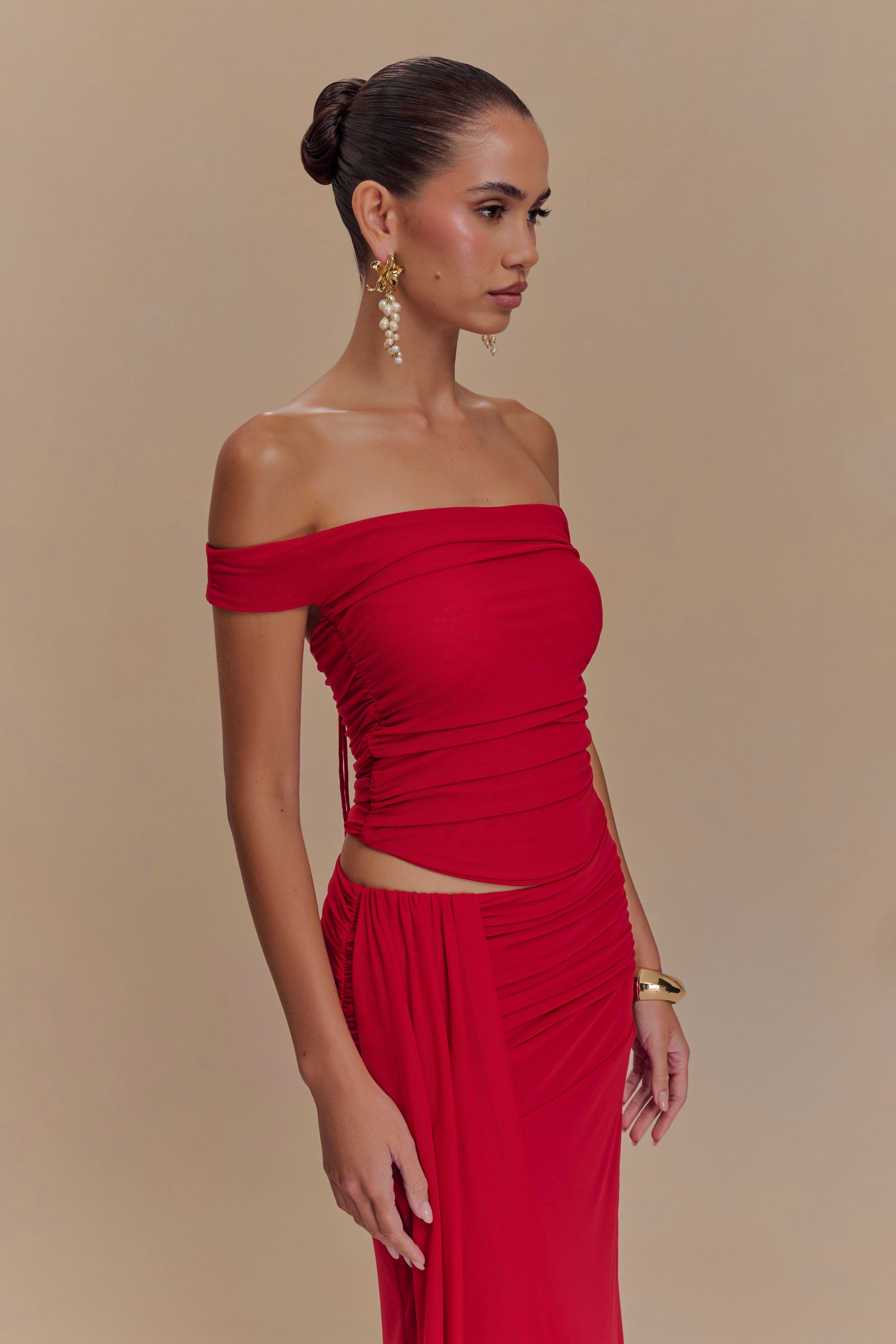 Brooklyn Mesh Crop Top - Ruby、mySite、solidvoid