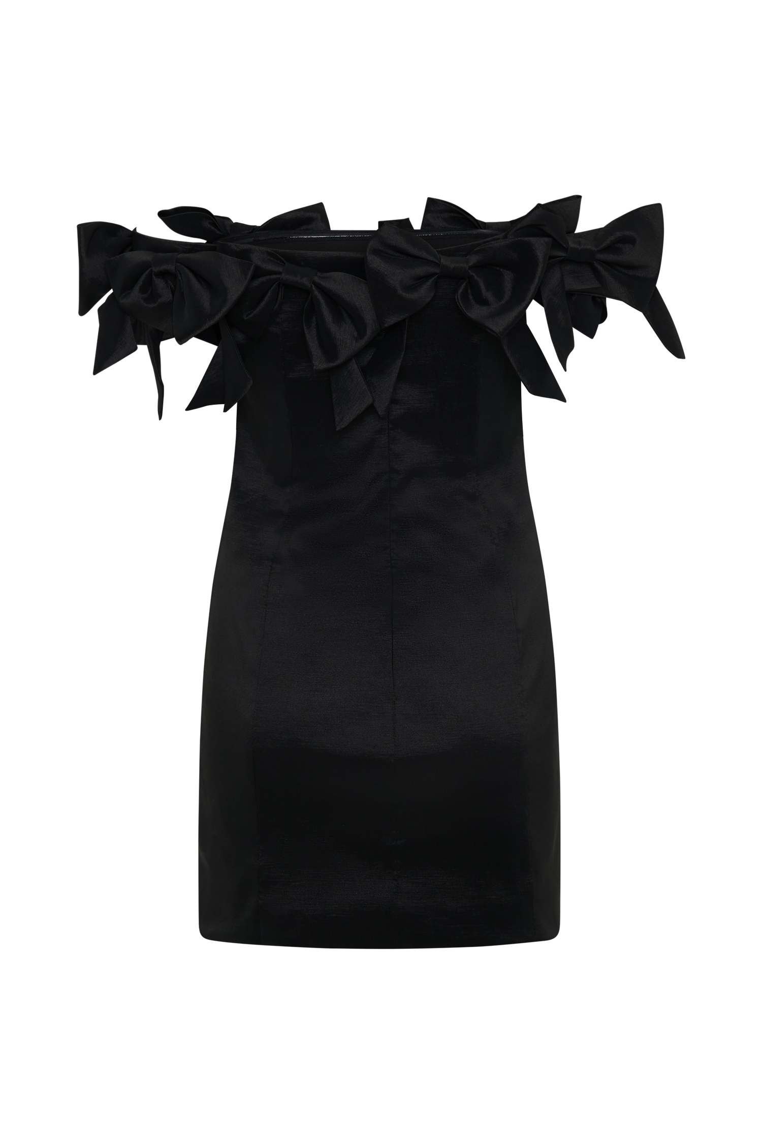 Rose Strapless Bow Mini Dress - Black、mySite、solidvoid