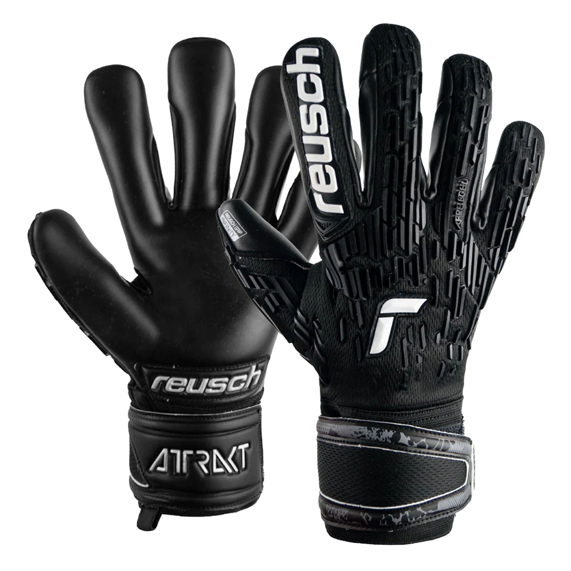 Reusch Men's Attrakt Freegel Infinity Goalkeeper Gloves Black/White、mySite、bottomscart