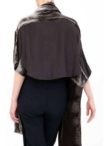 Elaine Kim Amari Shrug with Silk Contrast, Java - Final Sale、mySite、noshort