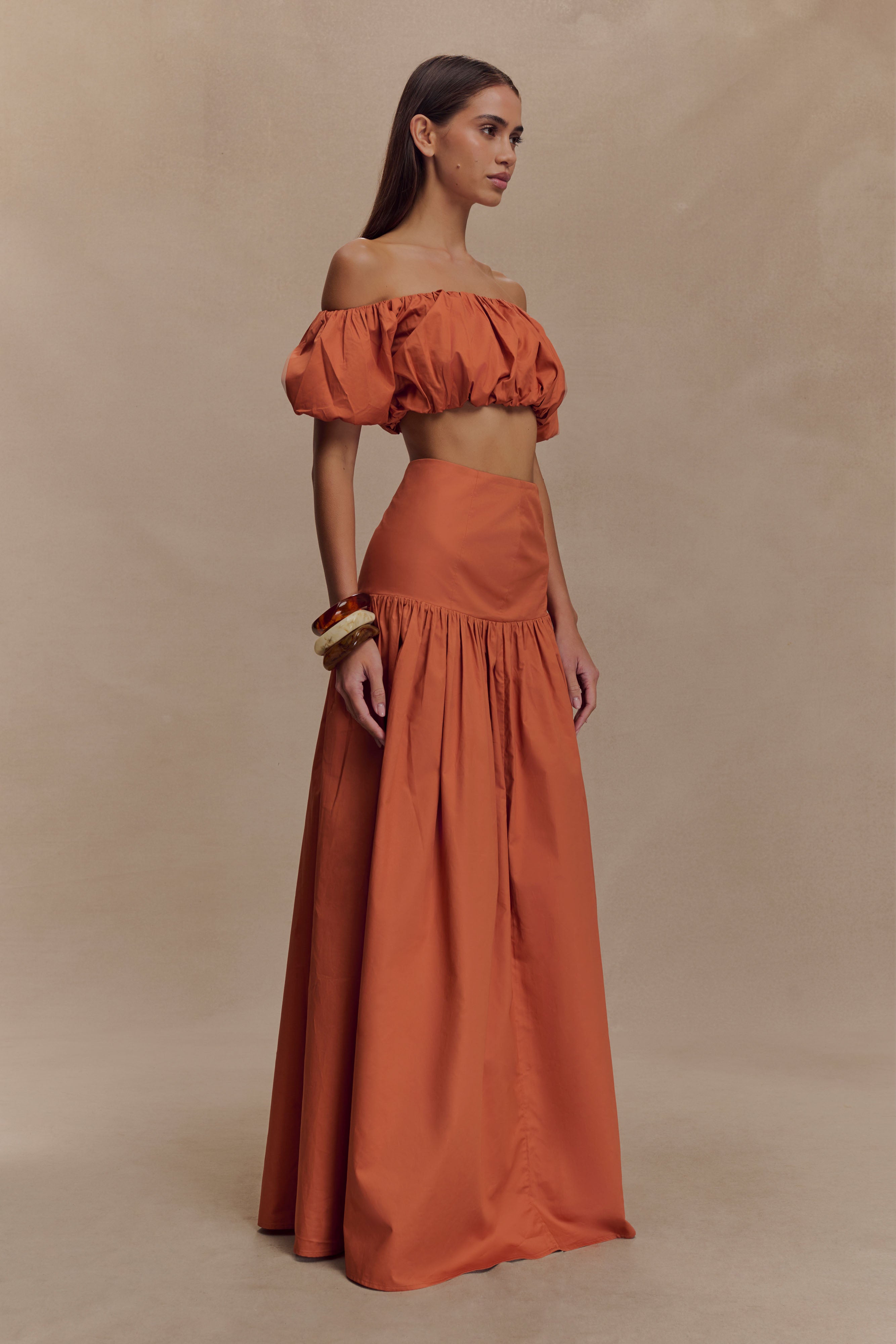 Autumn Maxi Skirt - Burnt Orange、mySite、solidvoid