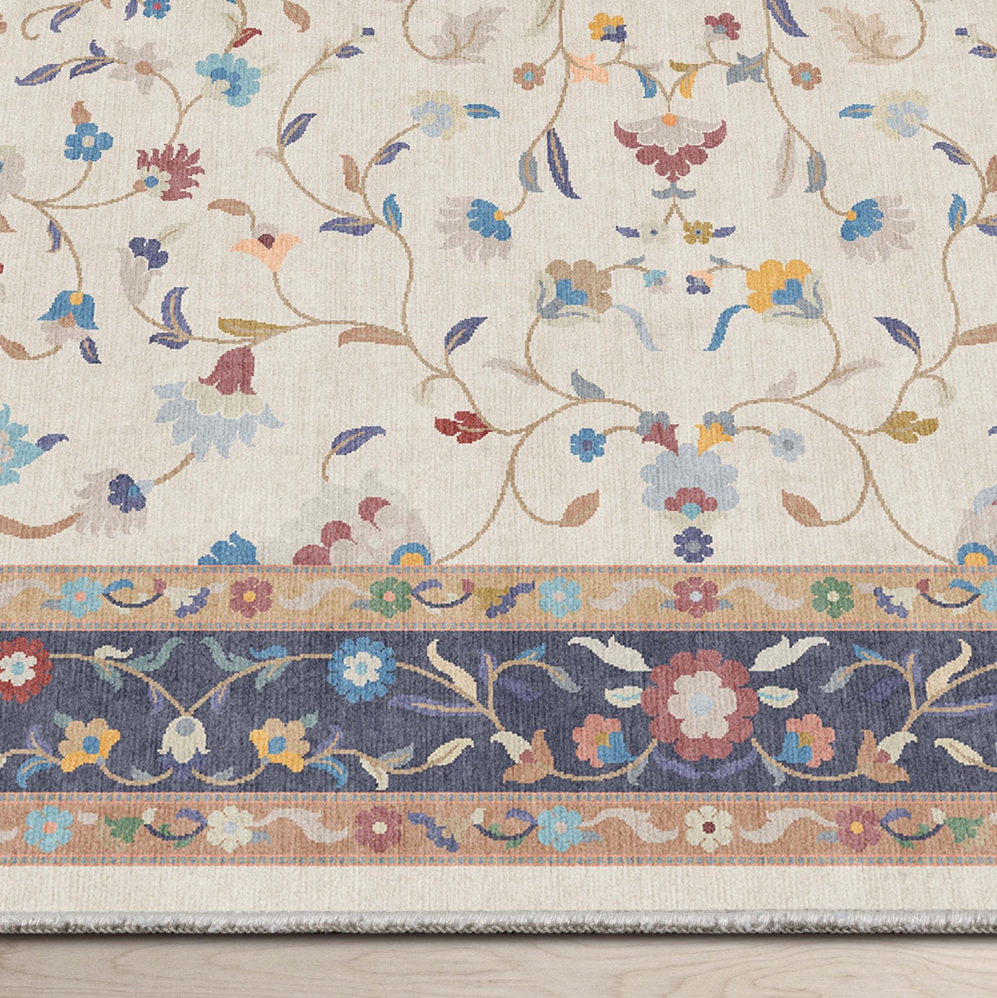 Crayola Floral Elegance Ivory Multi 5' x 7' Area Rug By Well Woven、mySite、gigharbornorthrealestate