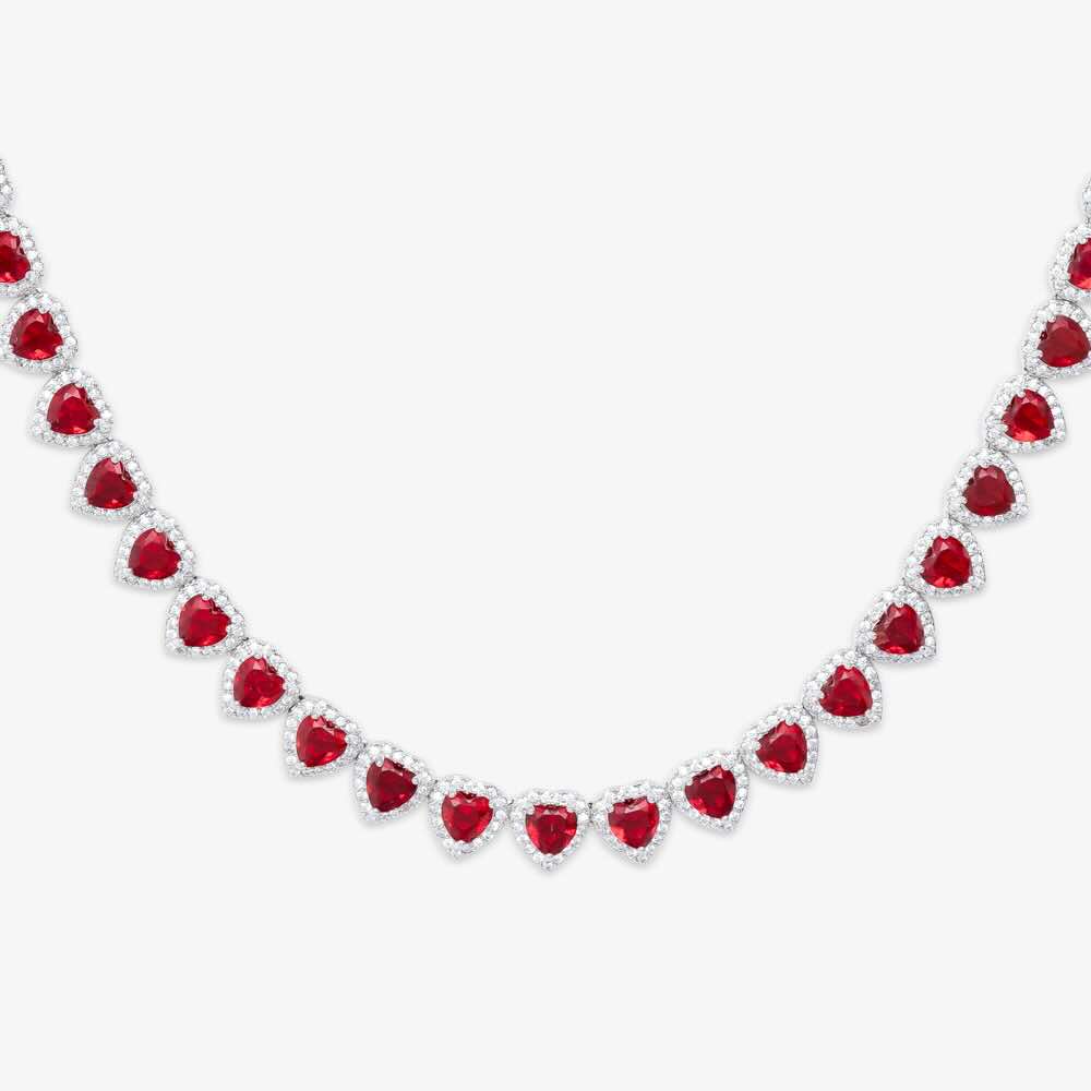 Red Heart Moissanite Halo Chain、mySite、hinf8tx79