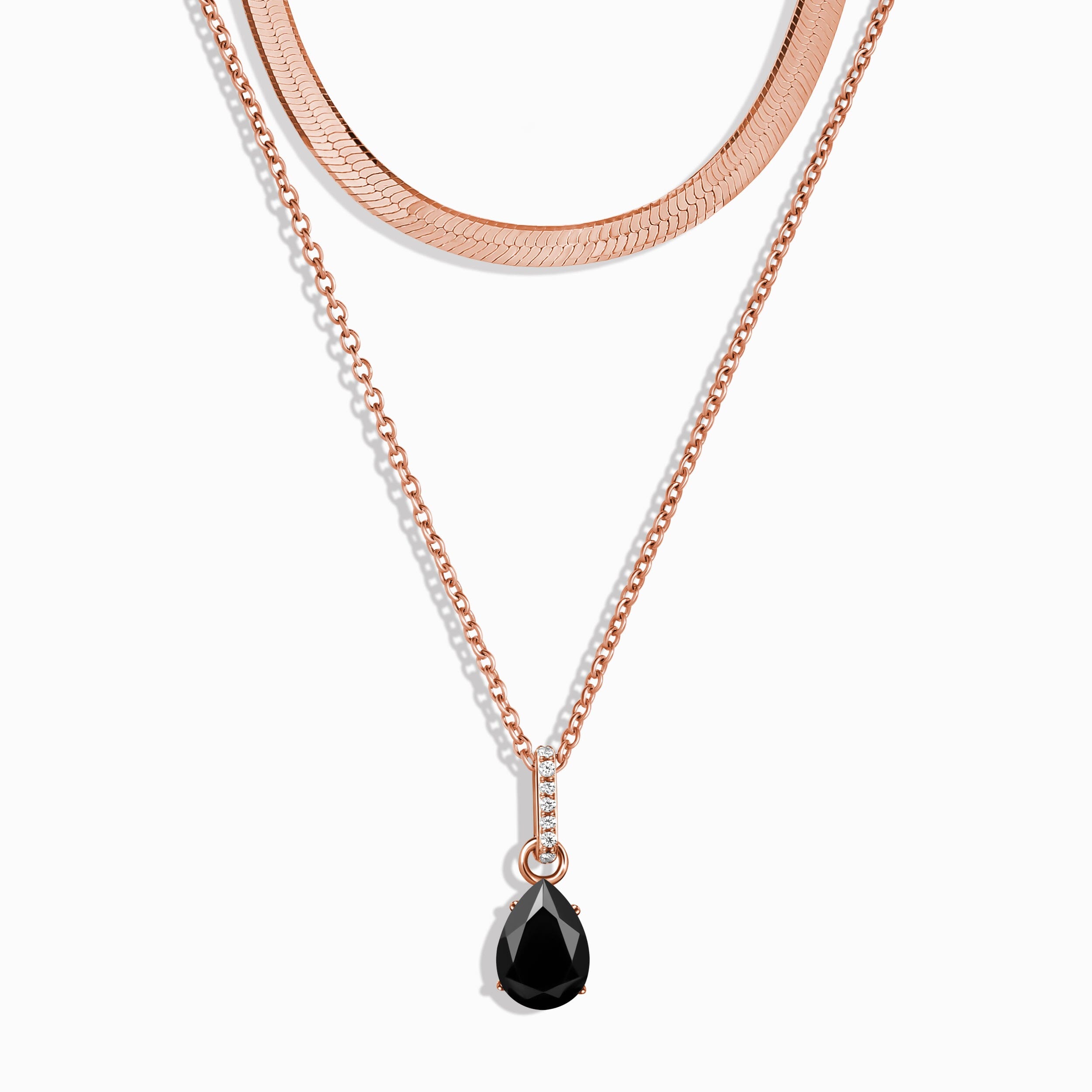 Black Onyx Birthstone Sway Necklace & Herringbone Chain、mySite、hinf8tx79