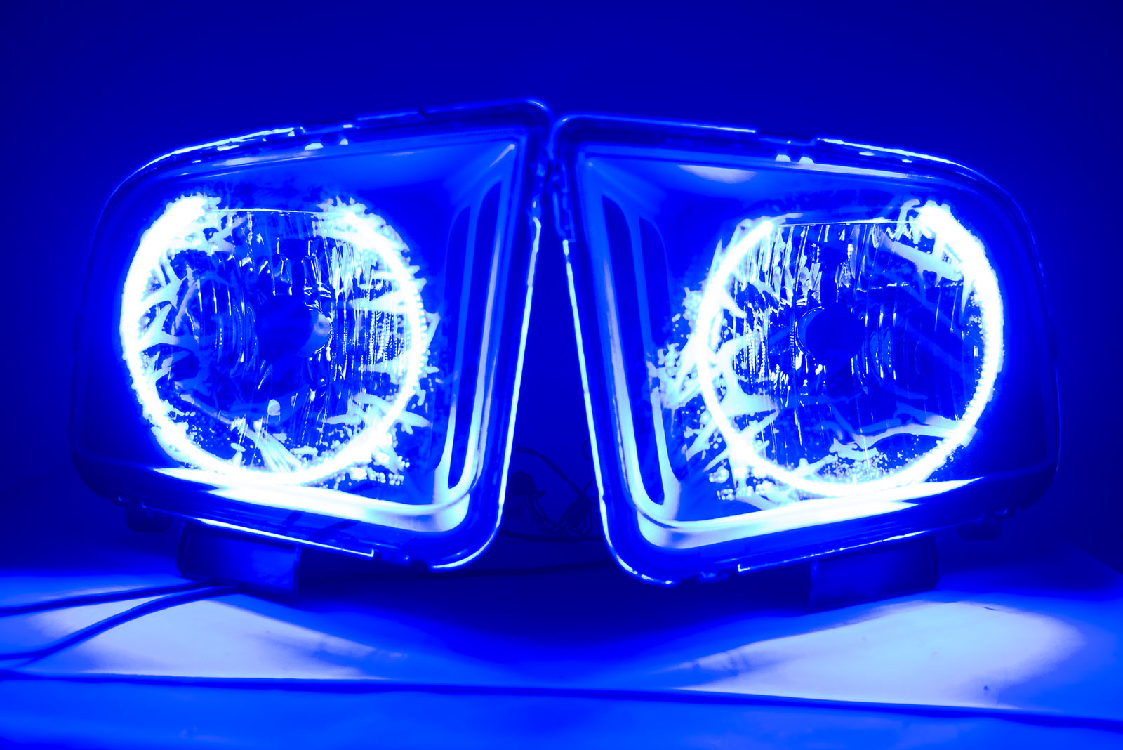 2005-2009 Ford Mustang Headlights - ORACLE SMD Blue LED Halo Kit Pre-Installed、mySite、nflplayoffbracketp