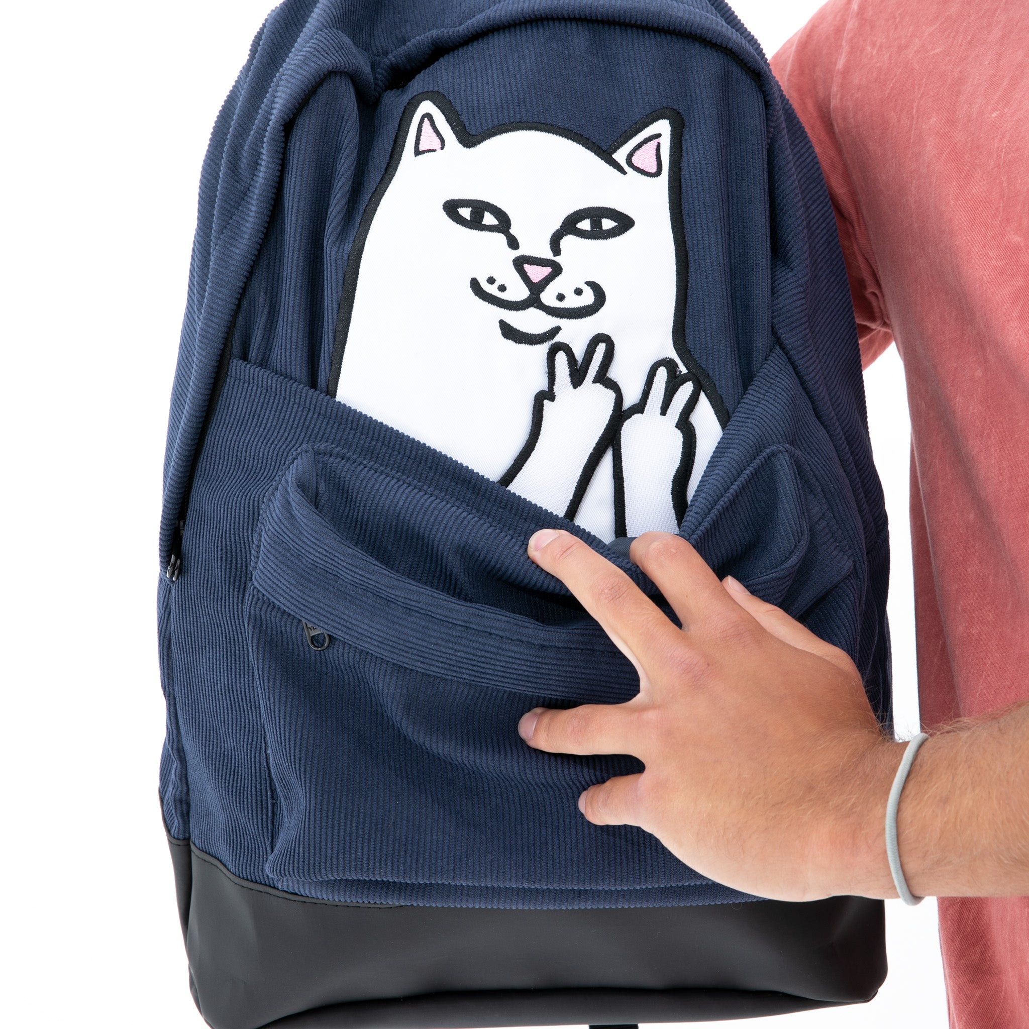  Lord Nermal Velcro Hands Corduroy Backpack (Navy)、mySite、merchandisen