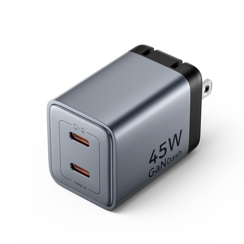 Vention 2-Port USB (C + C) GaN Charger (45W/45W) US-Plug Gray、mySite、fannypackpong