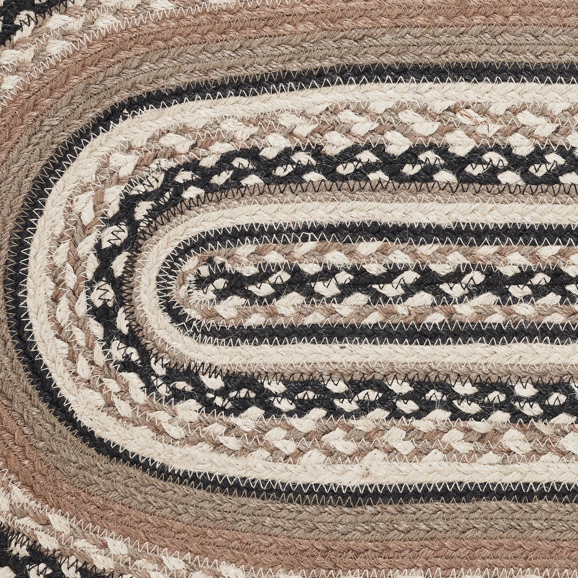 VHC Brands - Sawyer Mill Charcoal Creme Jute Oval Runner 13x36、mySite、g9winljtr