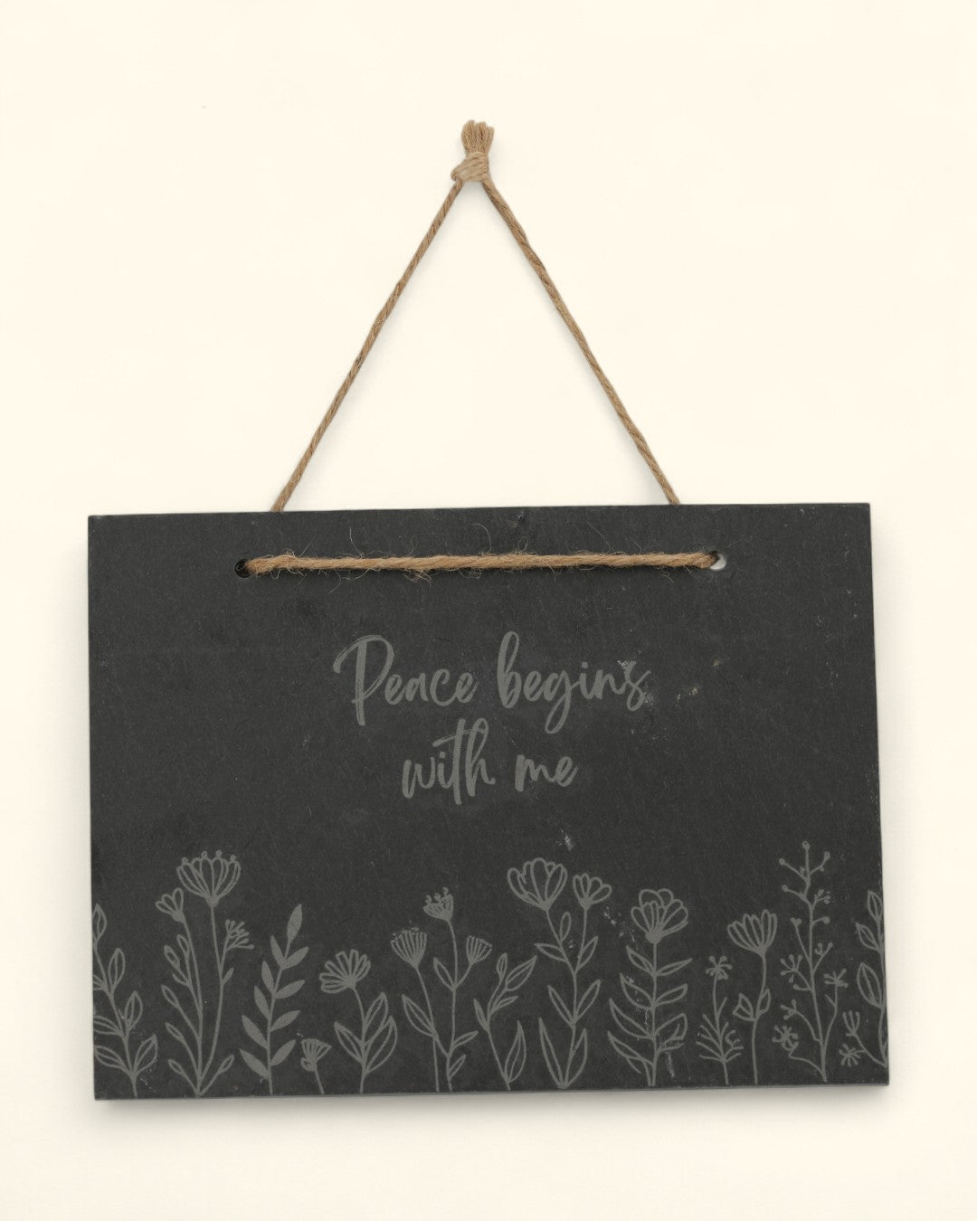 Peace Begins With Me Slate Wall Hanging、mySite、topwebapps