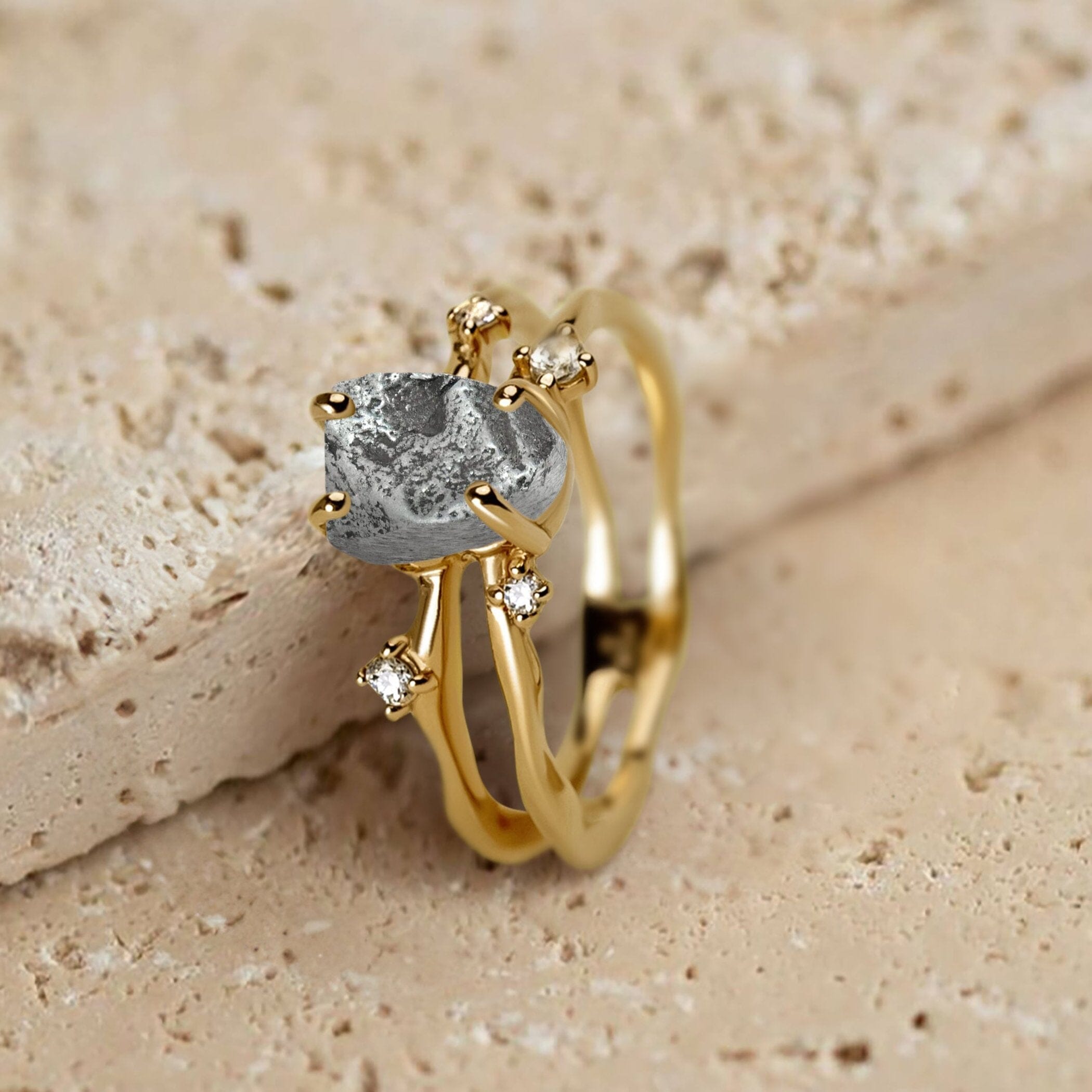 Raw Crystal Ring - Flow Meteorite、mySite、hinf8tx79