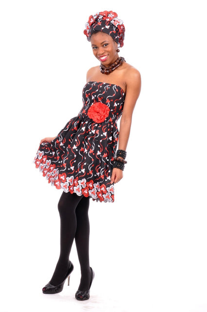 Strapless African Clothing lace dress、mySite、solidvoid