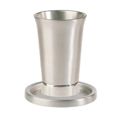Anodized Aluminum Kiddush Cup and Dish by Yair Emanuel - Silver、mySite、topwebapps