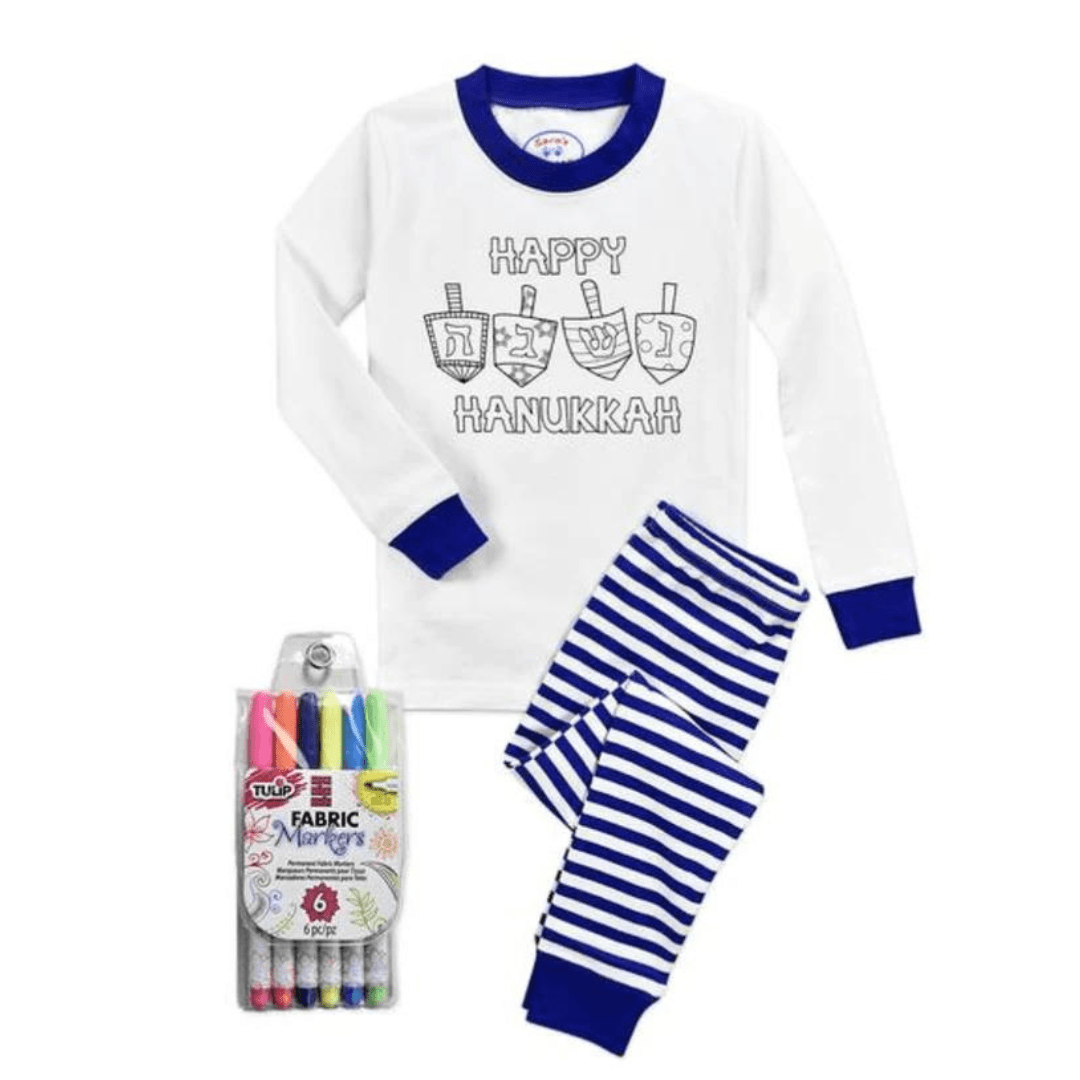 Happy Hanukkah ColorMe Pajamas Set - (Kids Unisex Sizes 2 - 12)、mySite、topwebapps