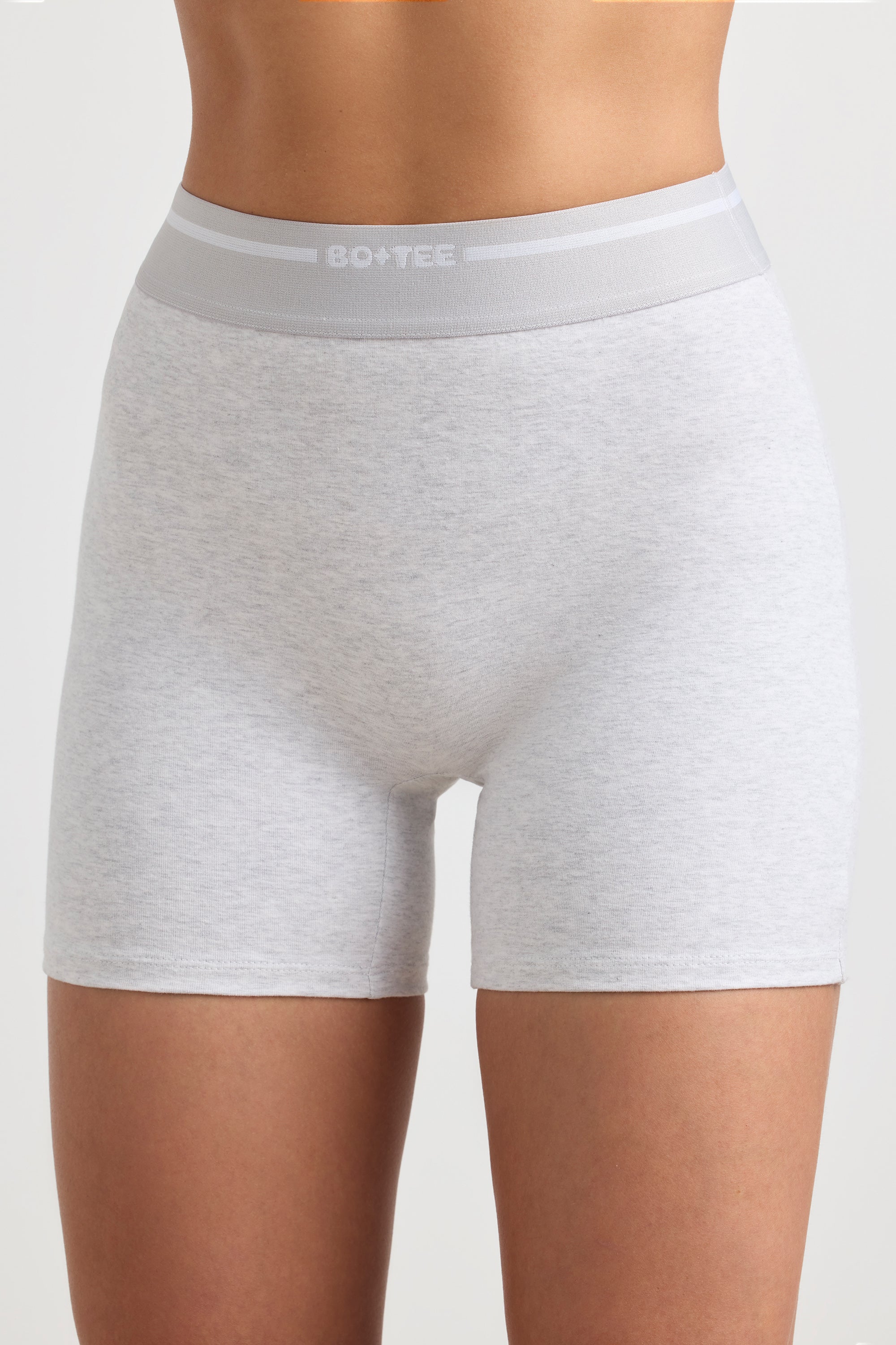 High-Waist Mini Shorts in Grey Marl、mySite、solidvoid