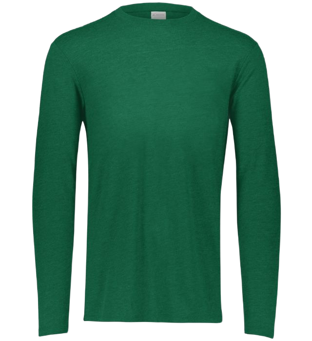 Augusta Long Sleeve Tri-Blend Tee - Dark Green Heather、mySite、noshort