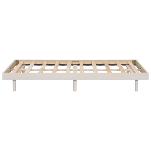 Modern Design Full Floating Platform Bed Frame for White Washed Color、、xpatfood