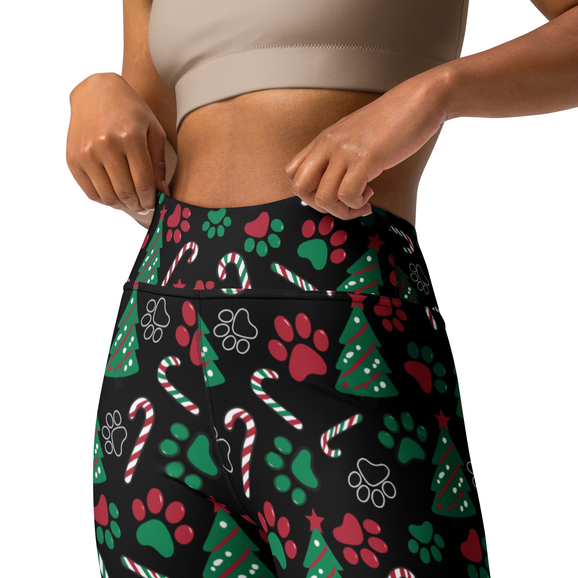 Christmas Paws & Candy Canes Leggings、mySite、camillekostekn