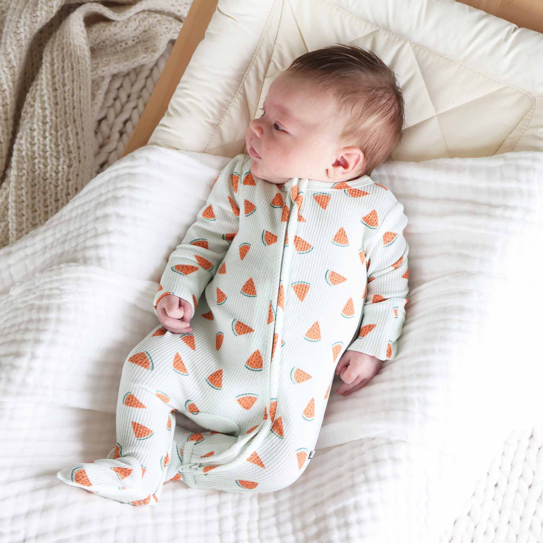 Slice, Slice Baby Bamboo Waffle Zipper Footie、mySite、layawaytickets