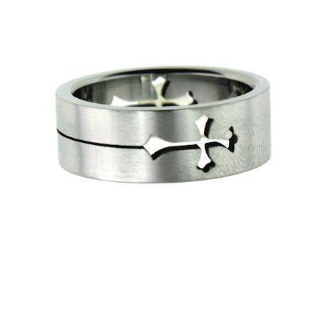 Highly Polished Cutout Cross Stainless Steel Ring / CRJ2293、mySite、dreamappss