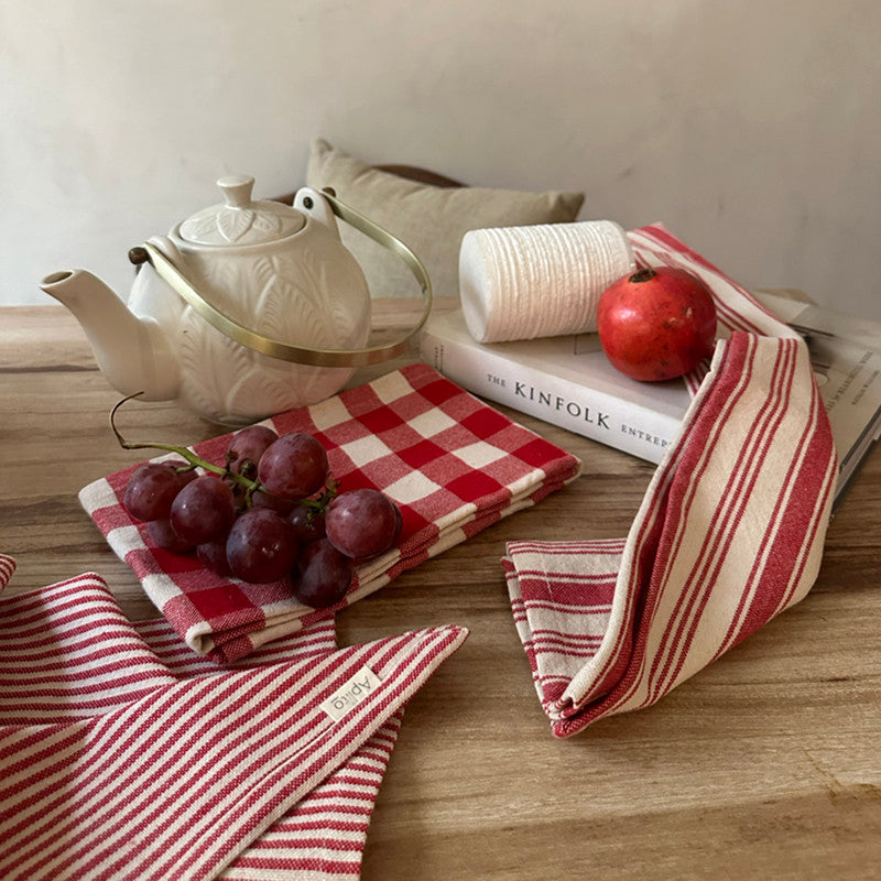 Cotton Kitchen Towel | Red | Set of 3、mySite、camillekostekn