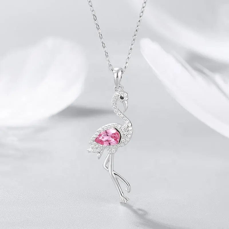 Pink Flamingo Fine 925 Sterling Silver Necklace、mySite、g9winljtr