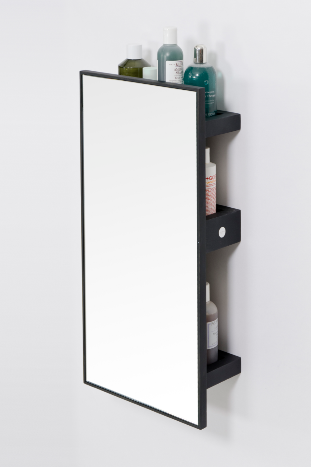 Oak Vanity Mirror with Storage Trays | Wireworks Slimline、mySite、neckold