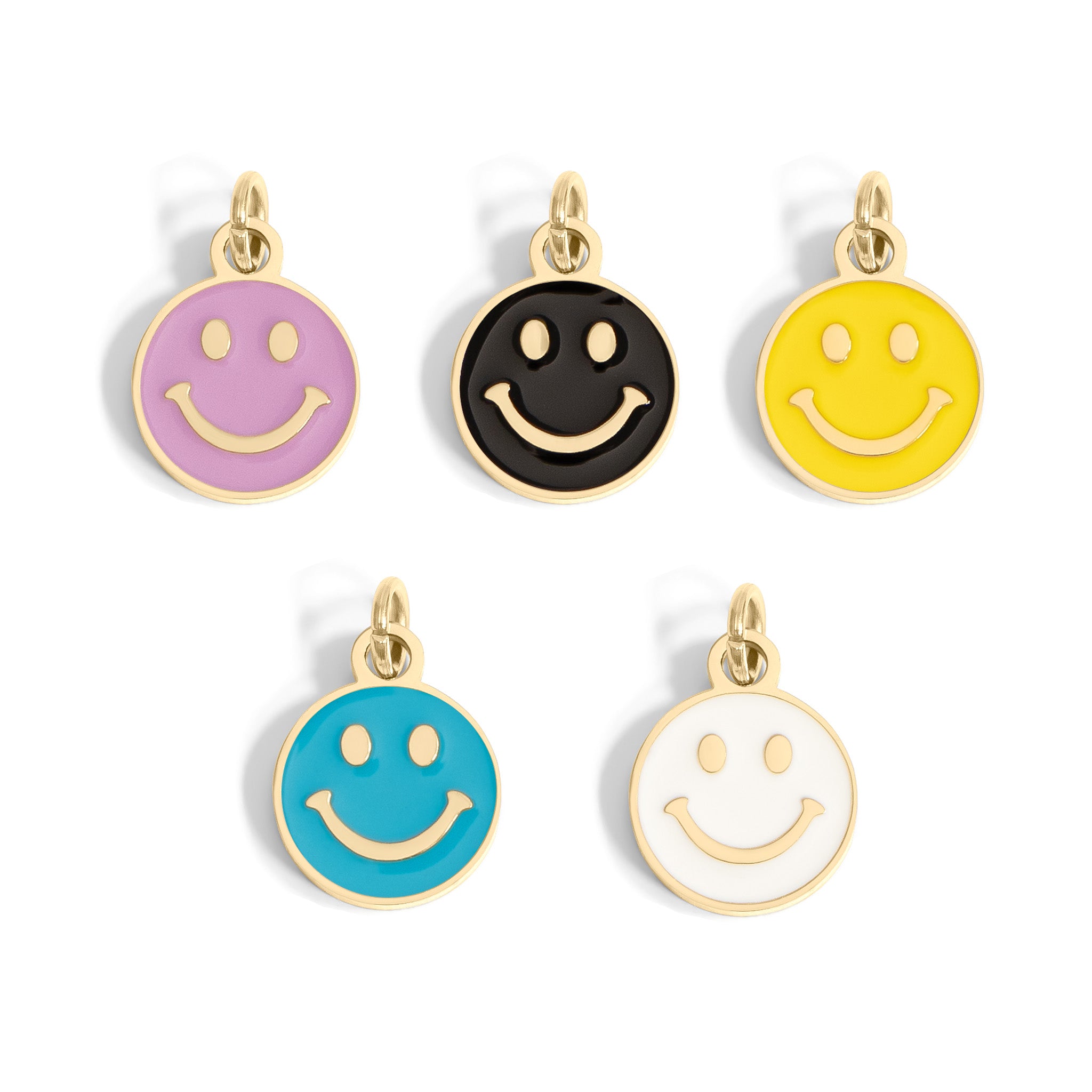 18K Gold PVD Epoxy Smiley Face Charm / PDL0267、mySite、dreamappss