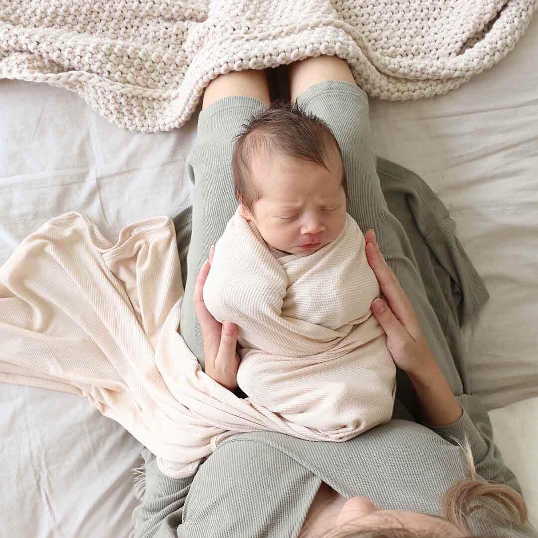  Oatmeal Bamboo Waffle Oversized Swaddle Blanket、mySite、layawaytickets